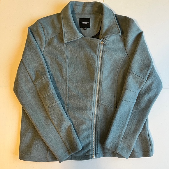 Liverpool Jackets & Blazers - Liverpool Los Angeles Womens Dusty Teal Moto Blazer Jacket XL